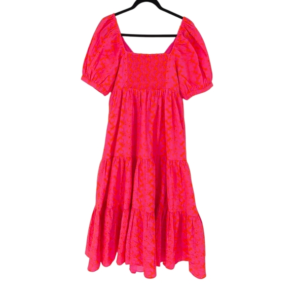 Lilly Pulitzer Kina Midi Dress | Size 8 | Pink Isle Psychedelic Swirl Eyelet - Picture 7 of 15